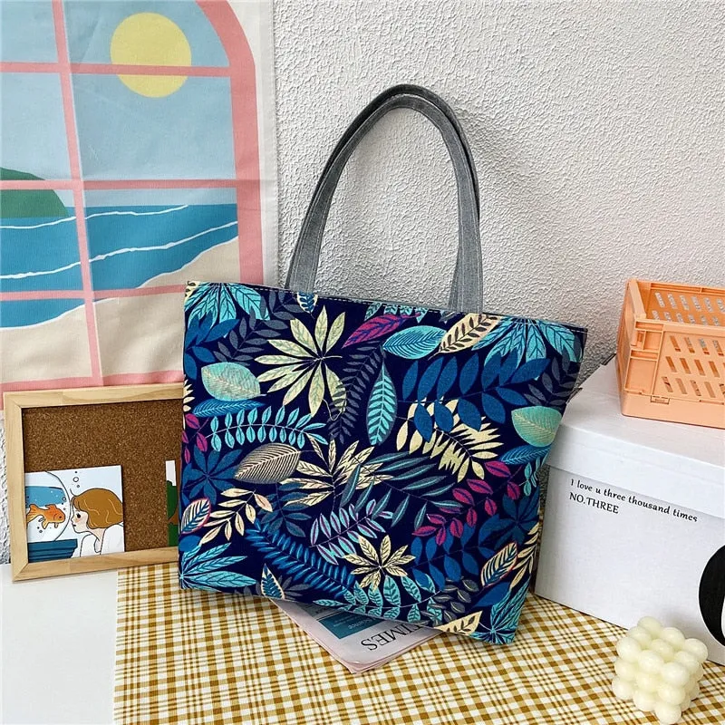 deanwangkt  Fashion Folding Women Big Size Handbag Tote Ladies Casual Flower Printing Canvas Graffiti Shoulder Bag Beach Bolsa Feminina