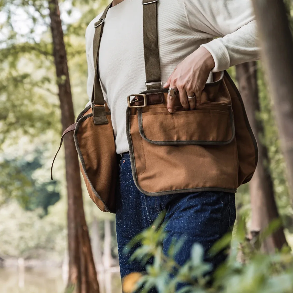 Duck Hunting Strap Vest Pack Rugged Canvas Field Game Bag