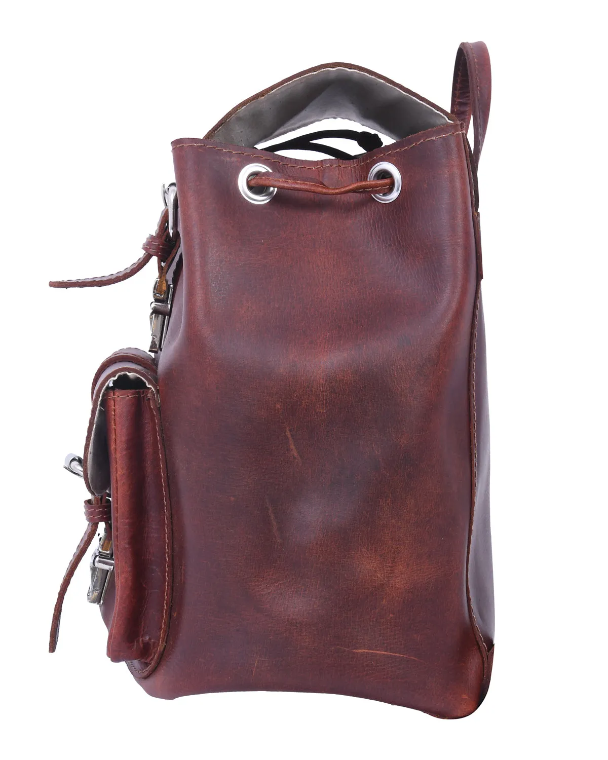 Elegant Brown Leather Backpack: A Timeless Fashion Statement. Art: BG-1277