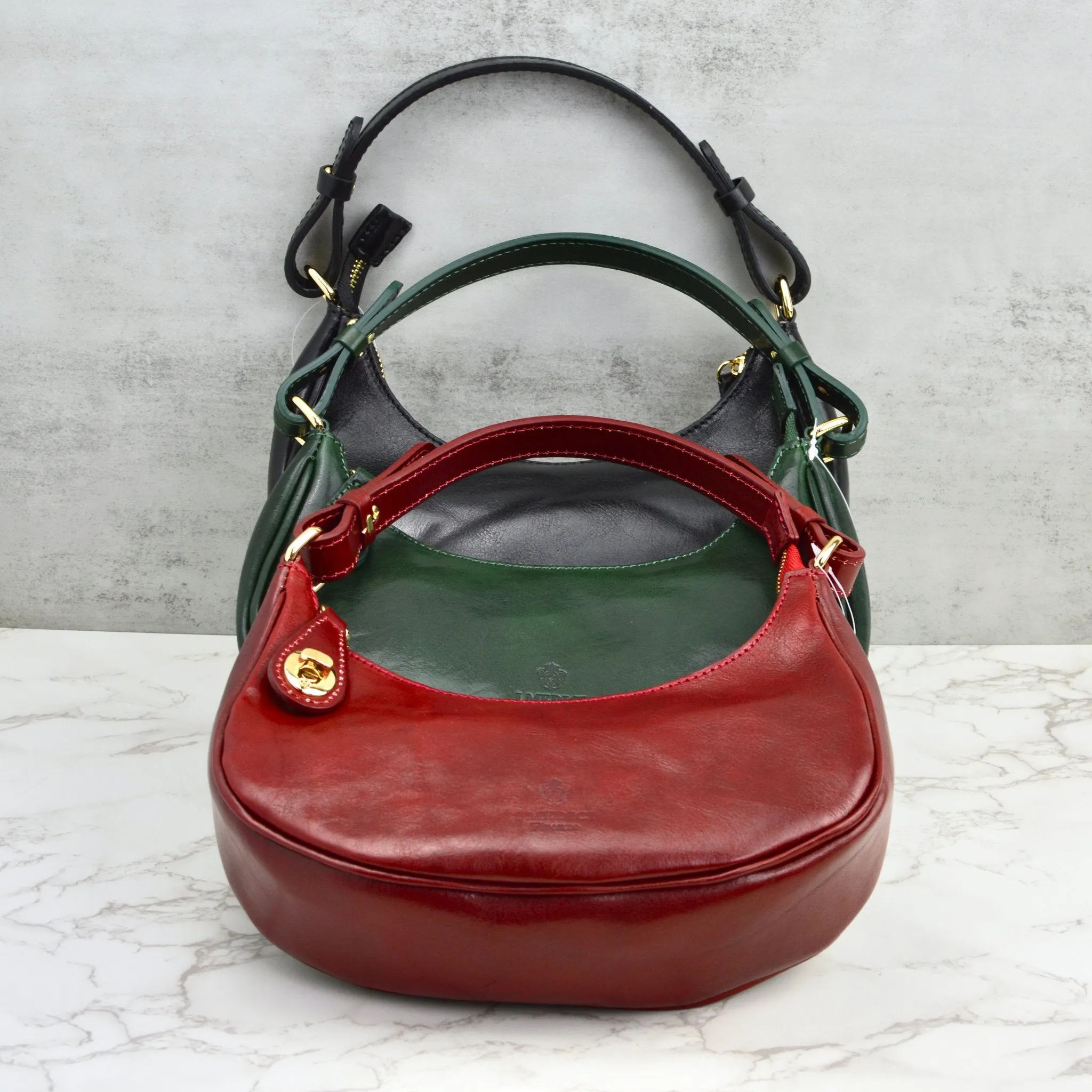 Flavia Italian Leather Small Shoulder Bag, Made in Italy