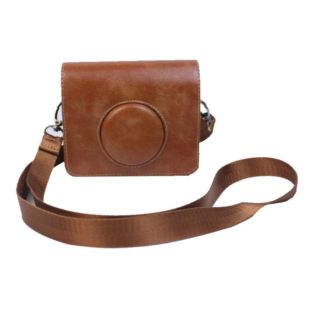 Fujifilm Instax Mini Evo PU leather case with strap - Brown