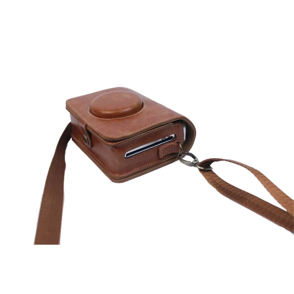 Fujifilm Instax Mini Evo PU leather case with strap - Brown