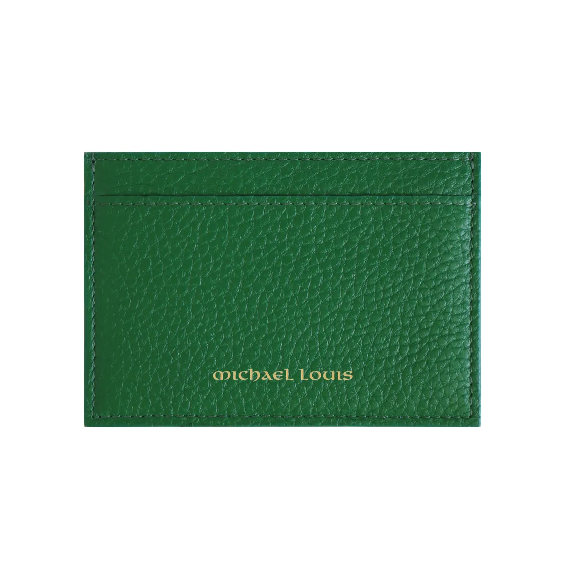 Green Pebbled Leather Classic Card Holder