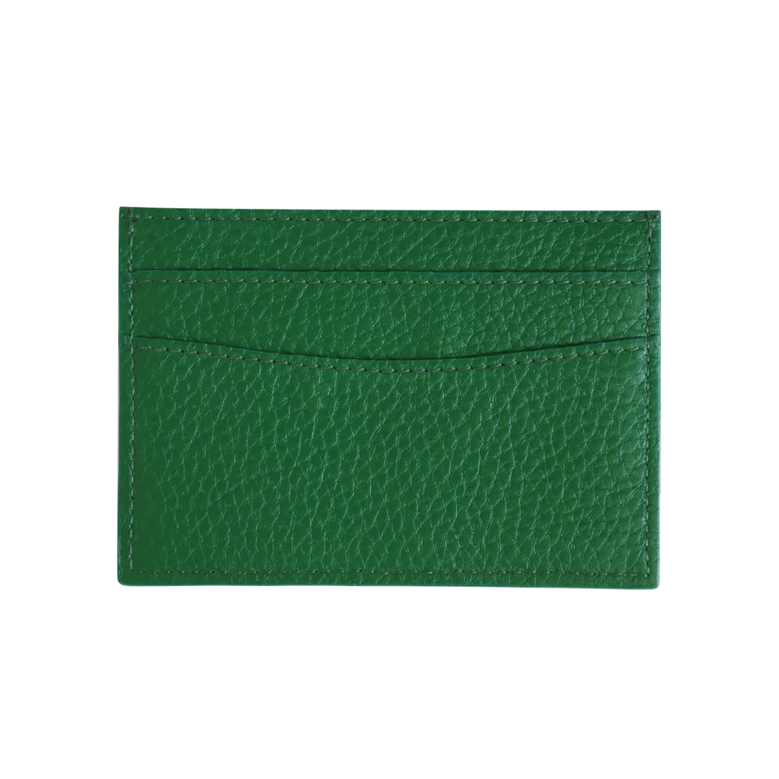 Green Pebbled Leather Classic Card Holder