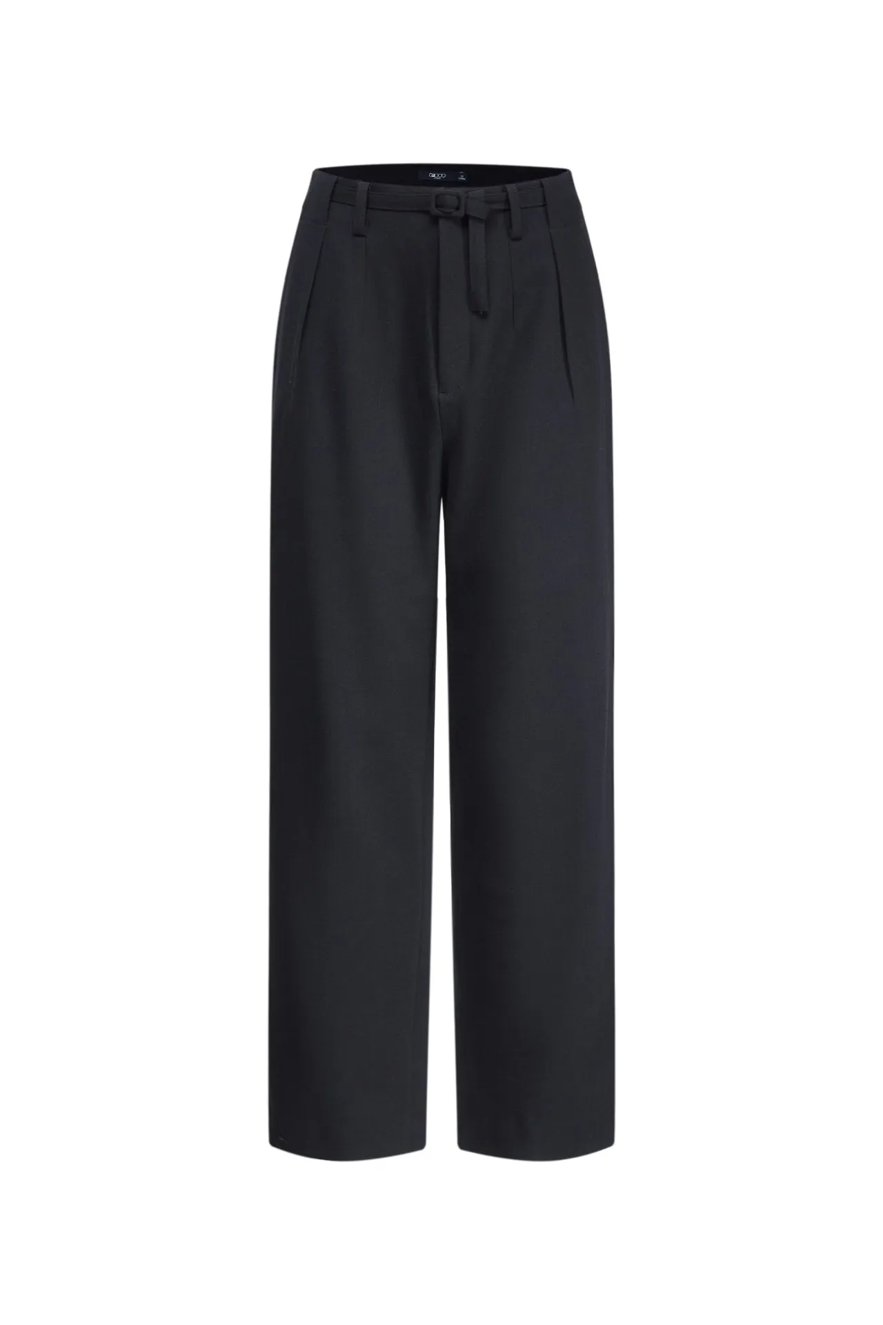 Herringbone High Waist Ankle Taper Pants With Belt