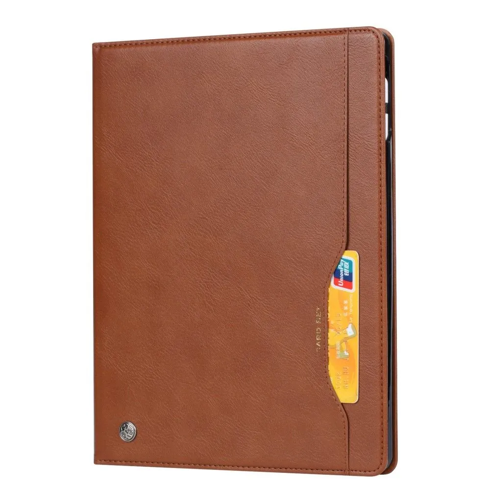 iPad Mini 6 (2021) wallet design leather flip case with pen slot - Brown