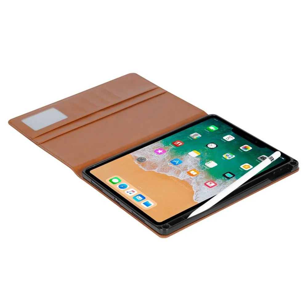 iPad Mini 6 (2021) wallet design leather flip case with pen slot - Brown