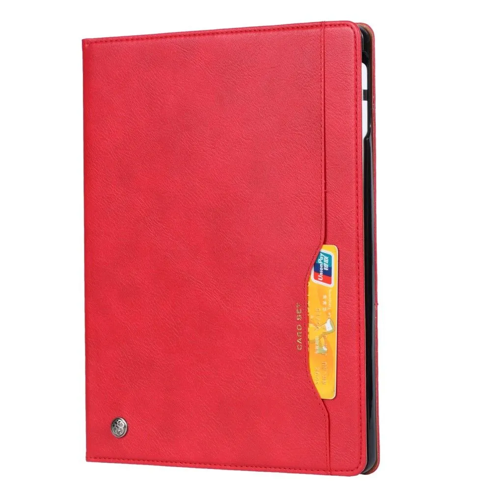 iPad Mini 6 (2021) wallet design leather flip case with pen slot - Red