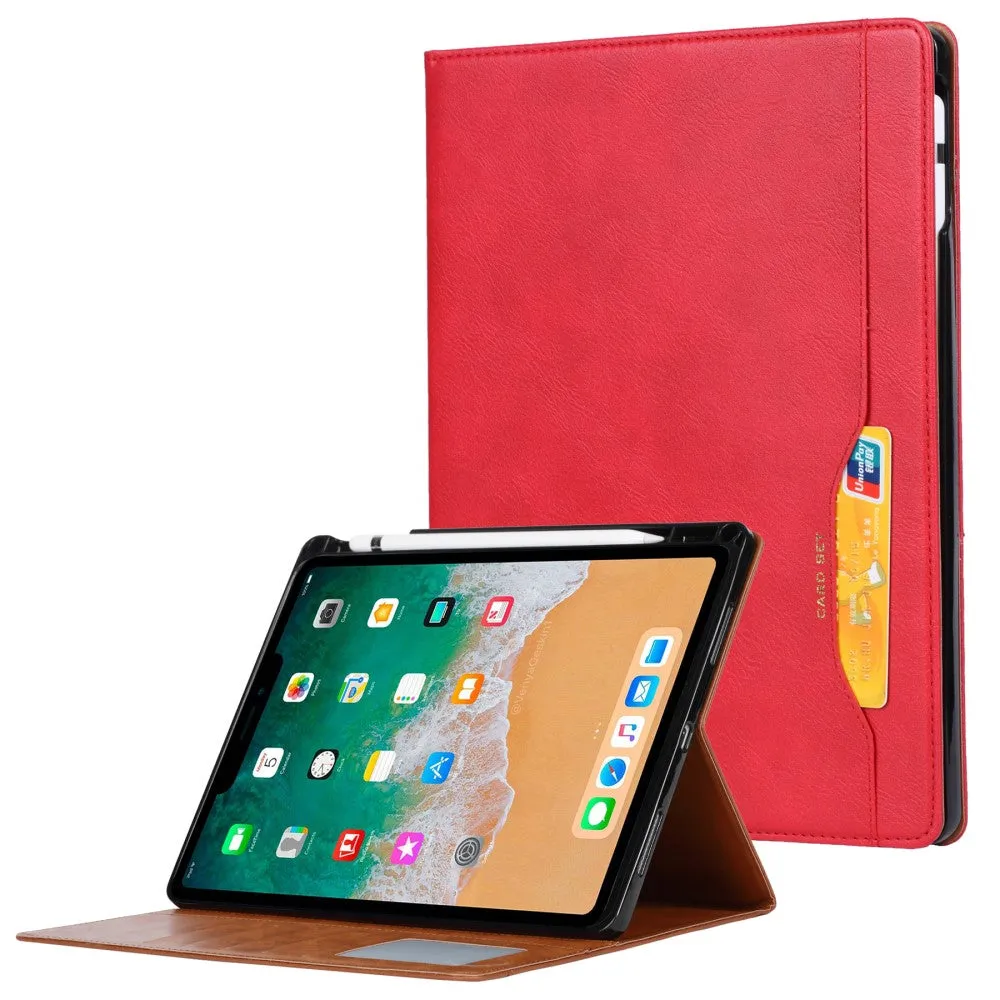 iPad Mini 6 (2021) wallet design leather flip case with pen slot - Red