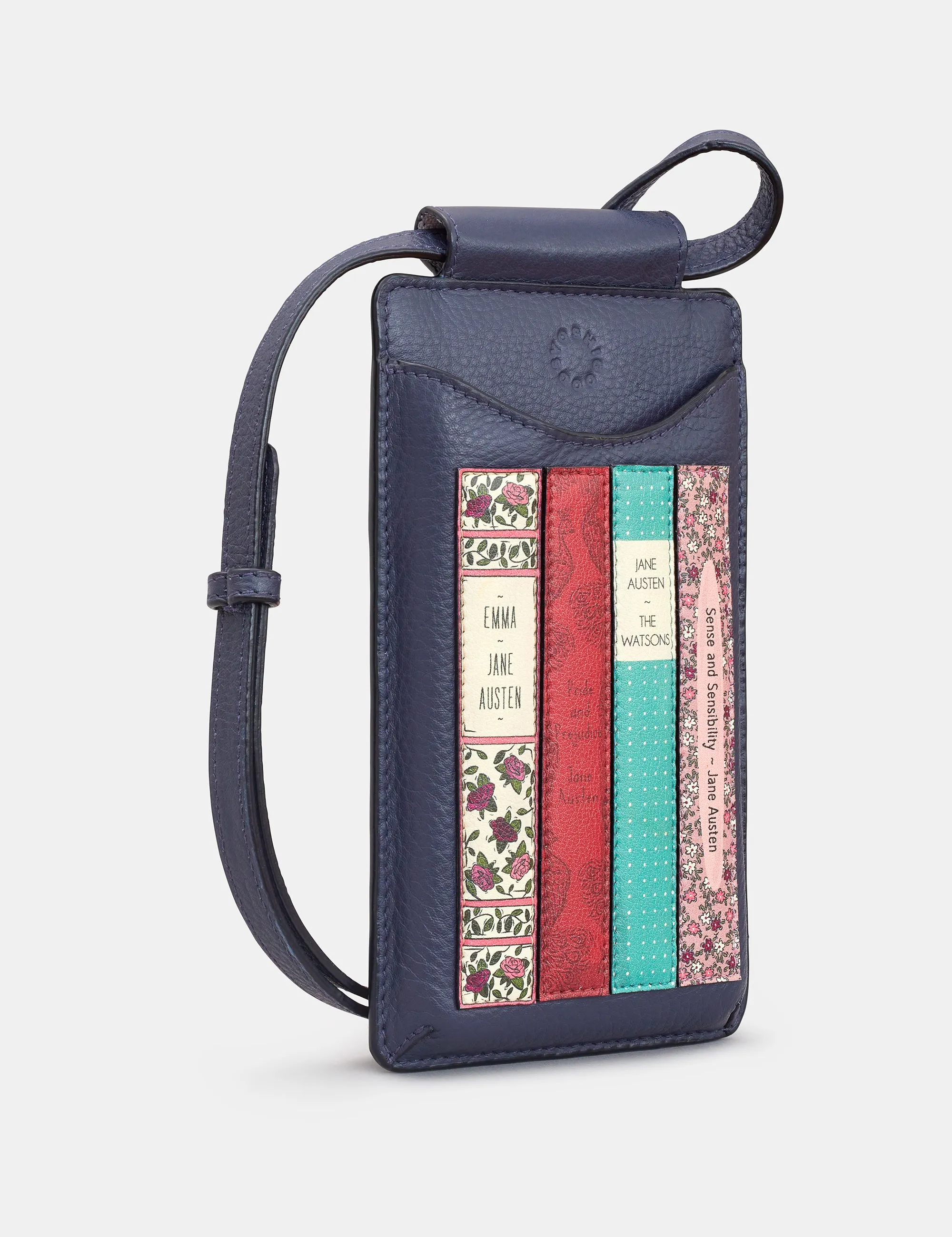 Jane Austen Bookworm Navy Leather Phone Case