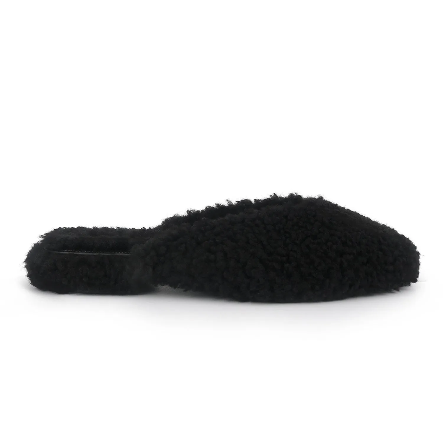 Jessy Shearling Mule In Black