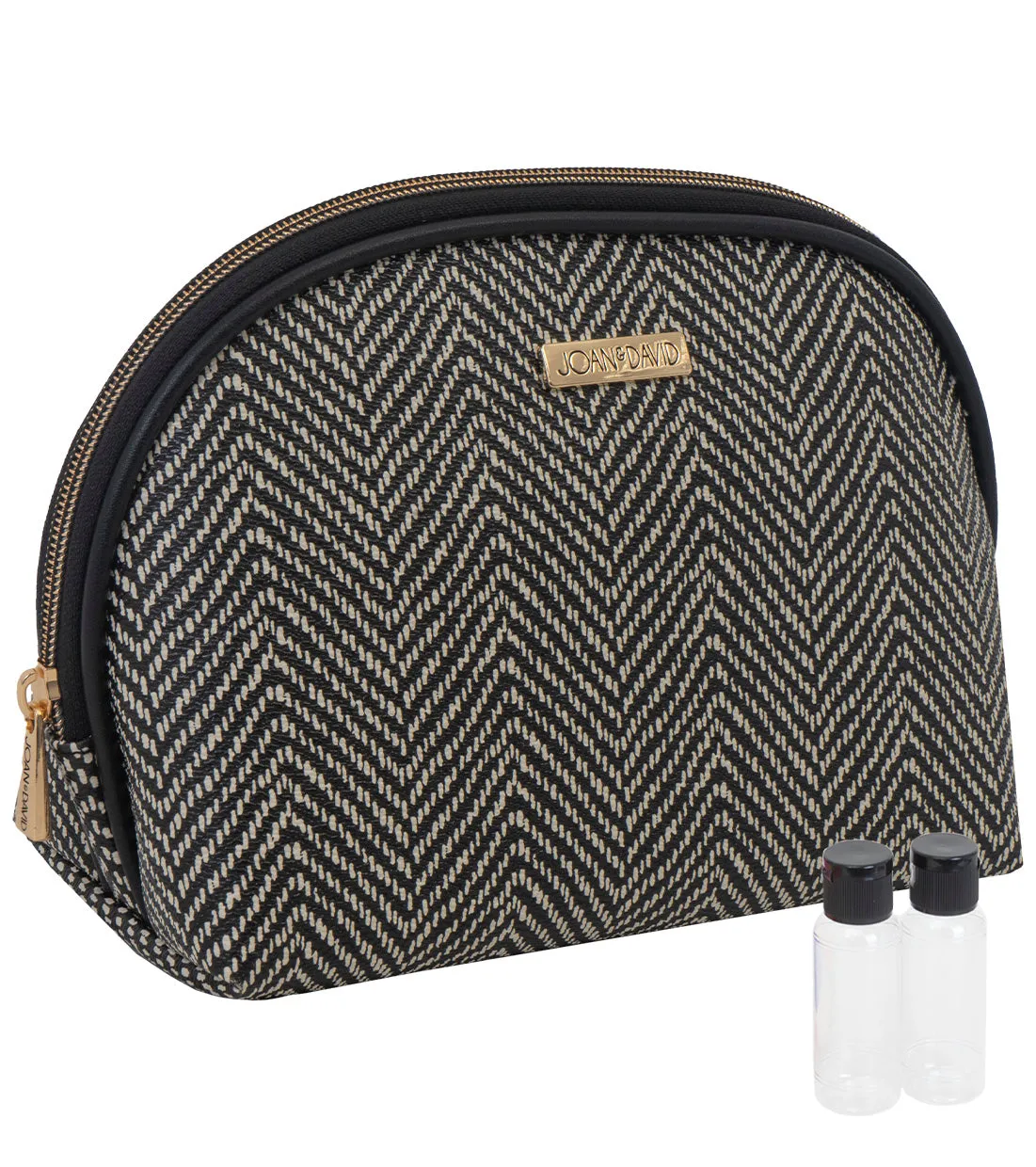 Joan & David Chevron Patterned Dome Cosmetic Bag