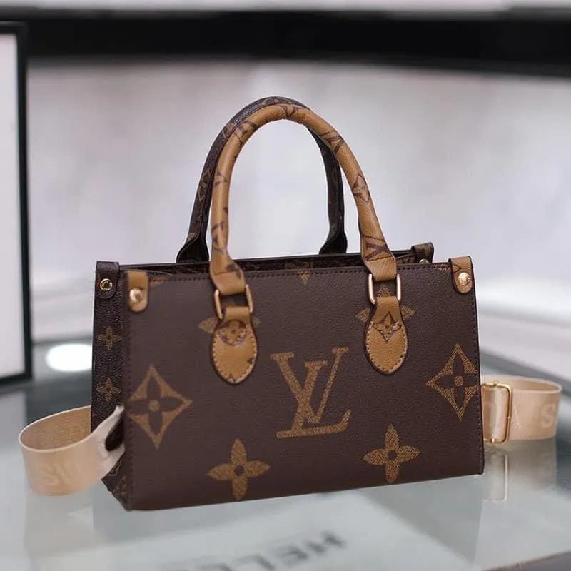 Lady LV On-The-Go Bag with Long Strap (Brown LV)