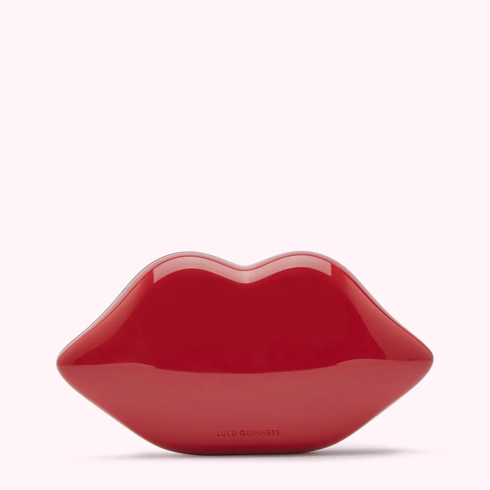 LULU RED SMALL LIPS CLUTCH BAG