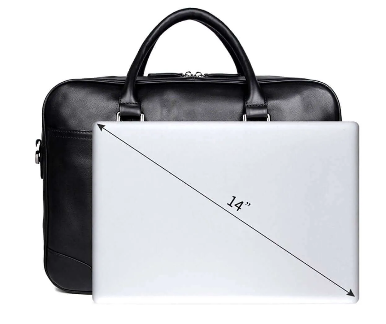 Men's Genuine Leather Laptop Bag - Sleek & Functional