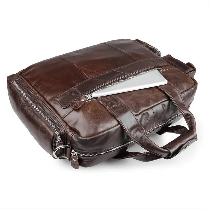 Men's Genuine Leather Laptop Bag – Stylish & Functional