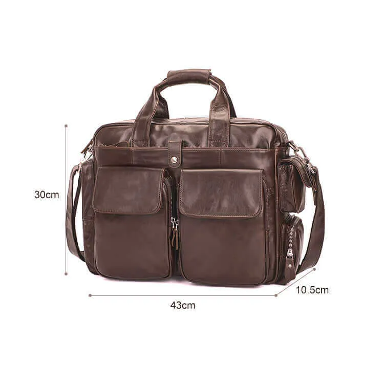 Men's Genuine Leather Laptop Bag – Stylish & Functional