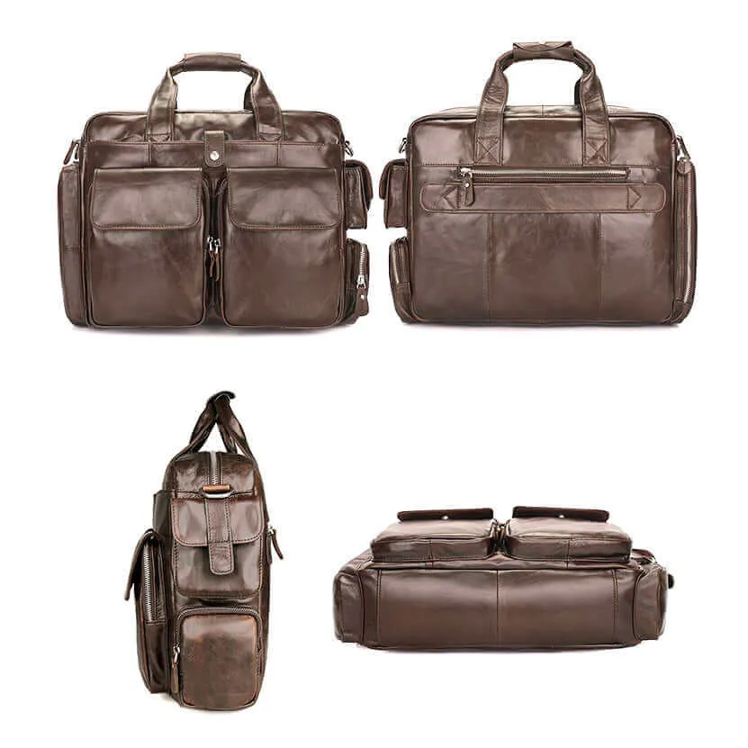 Men's Genuine Leather Laptop Bag – Stylish & Functional