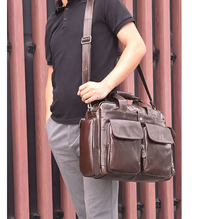 Men's Genuine Leather Laptop Bag – Stylish & Functional