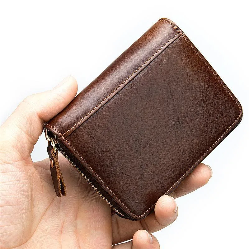 Men's Retro Durable Genuine Leather Mini Wallet