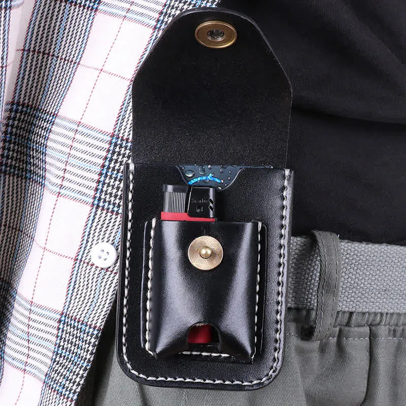 Mini Portable Cigarette Case Leather Belt Bag