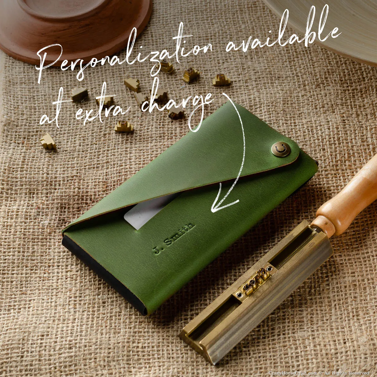 Minimalist Leather Wallet / Phone Case | Alpine Green