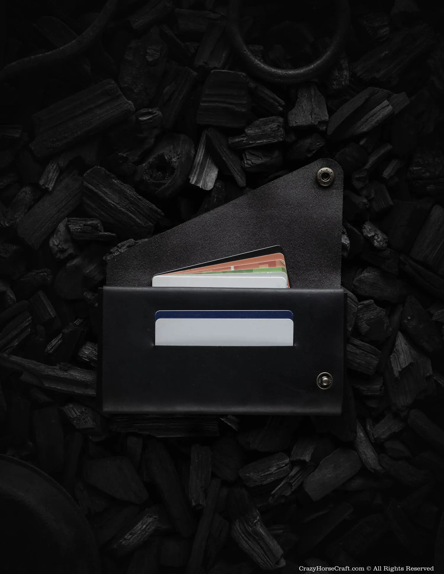 Minimalist Leather Wallet / Phone Case | Carbon Black