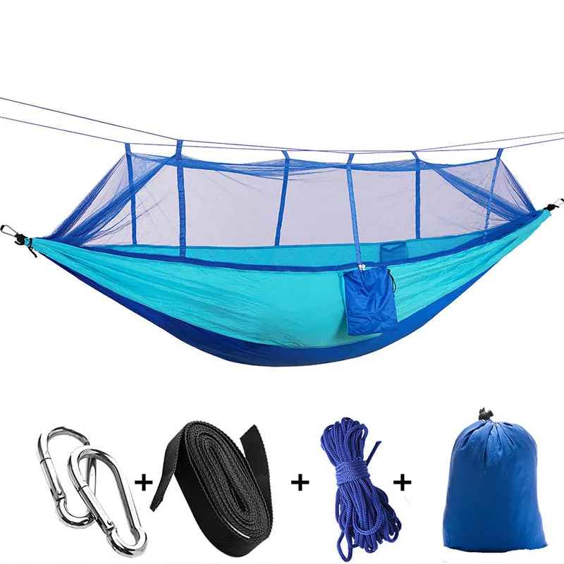 outdoor mosquito net hammock camping with mosquito net ultra-light nylon double military green camping aerial tent