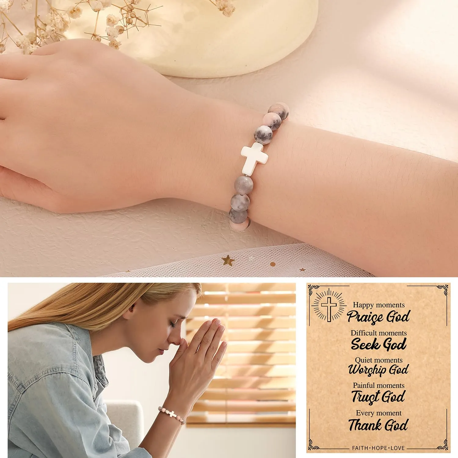 Paderast Christian Gifts for Women, Religious Cross Bracelet Gifts for for Mom/Daughter/Friend/Sister/Grandma