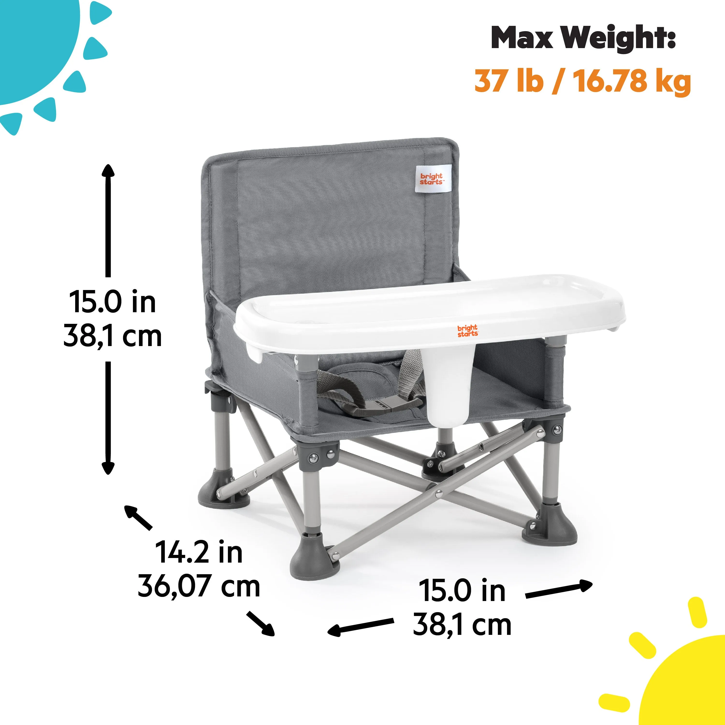 Pop N Sit Portable Booster Seat - Grey