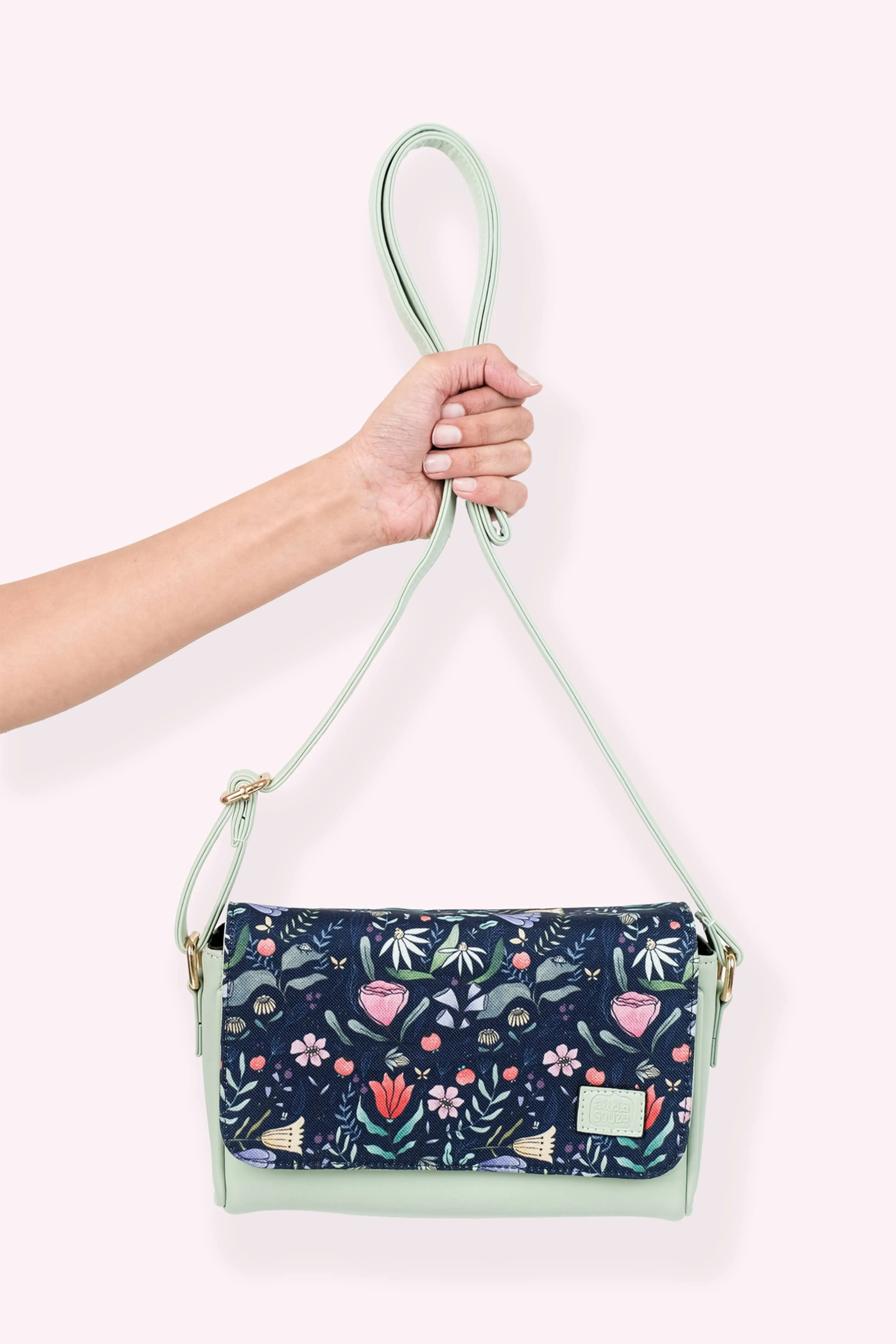 Purple Floral Sling Bag