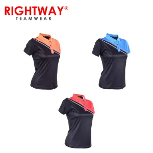 Rightway WOP 43 Women Reflective Cross Design Polo T-Shirt