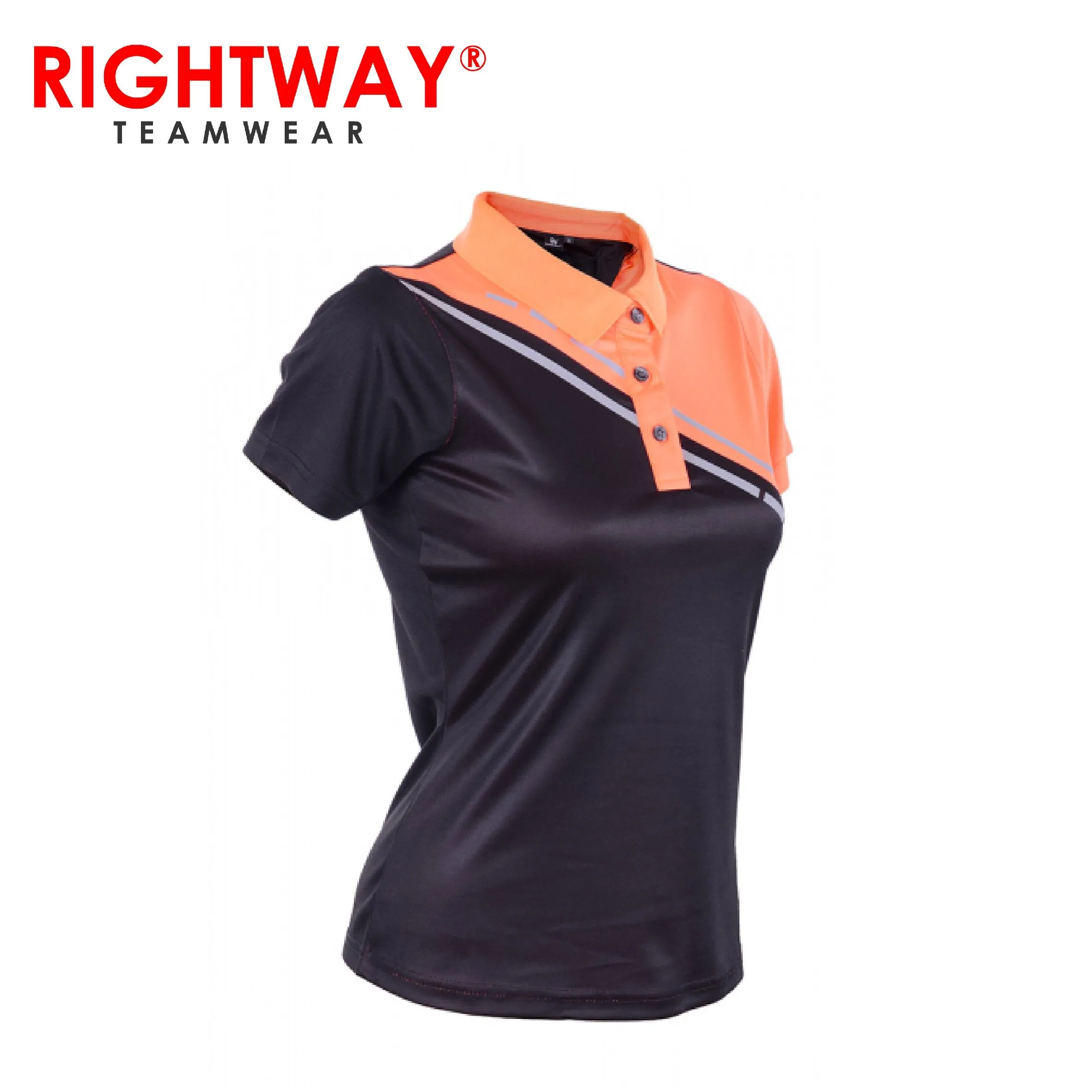 Rightway WOP 43 Women Reflective Cross Design Polo T-Shirt