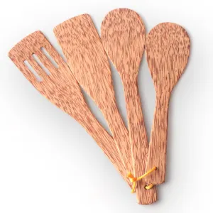 Set of 4 Durable Coconut Wood Utensils