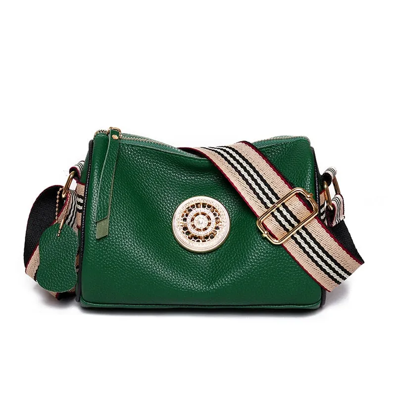 Small and Compact Crossbody Bag with Rotating Charm Accent