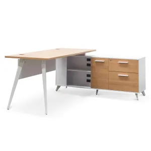 Stylus 160cm Right Return Executive Office Desk - Natural