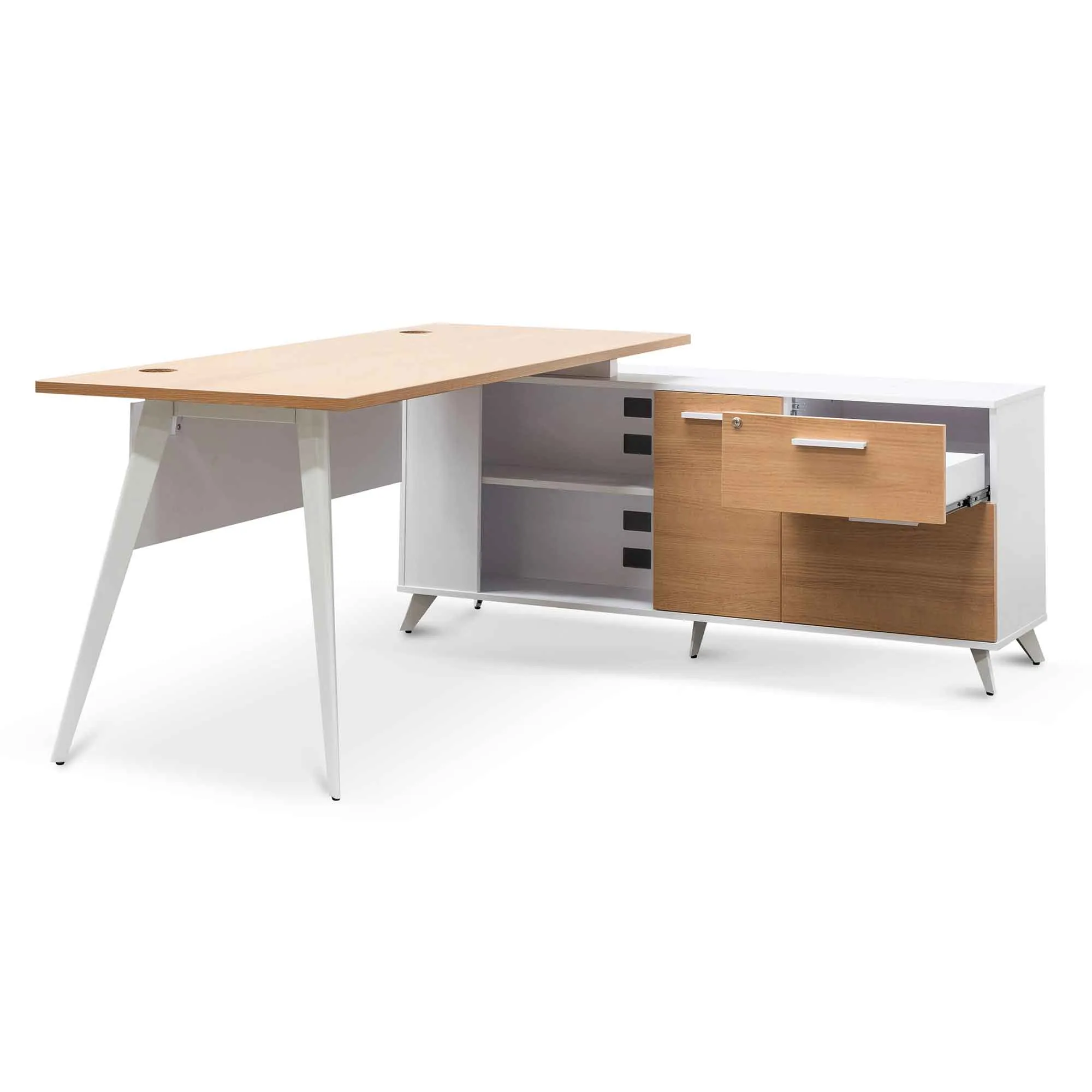 Stylus 160cm Right Return Executive Office Desk - Natural