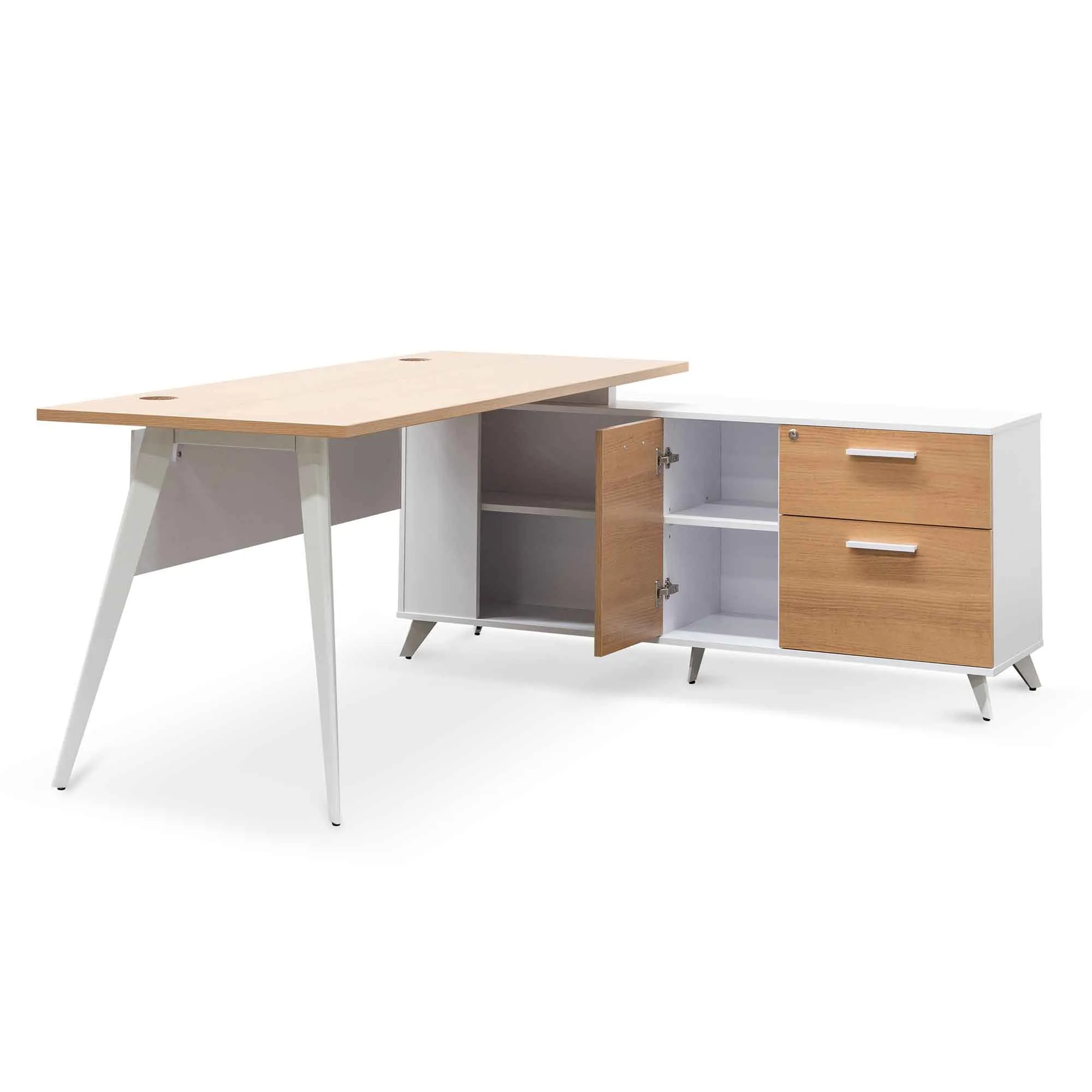 Stylus 160cm Right Return Executive Office Desk - Natural