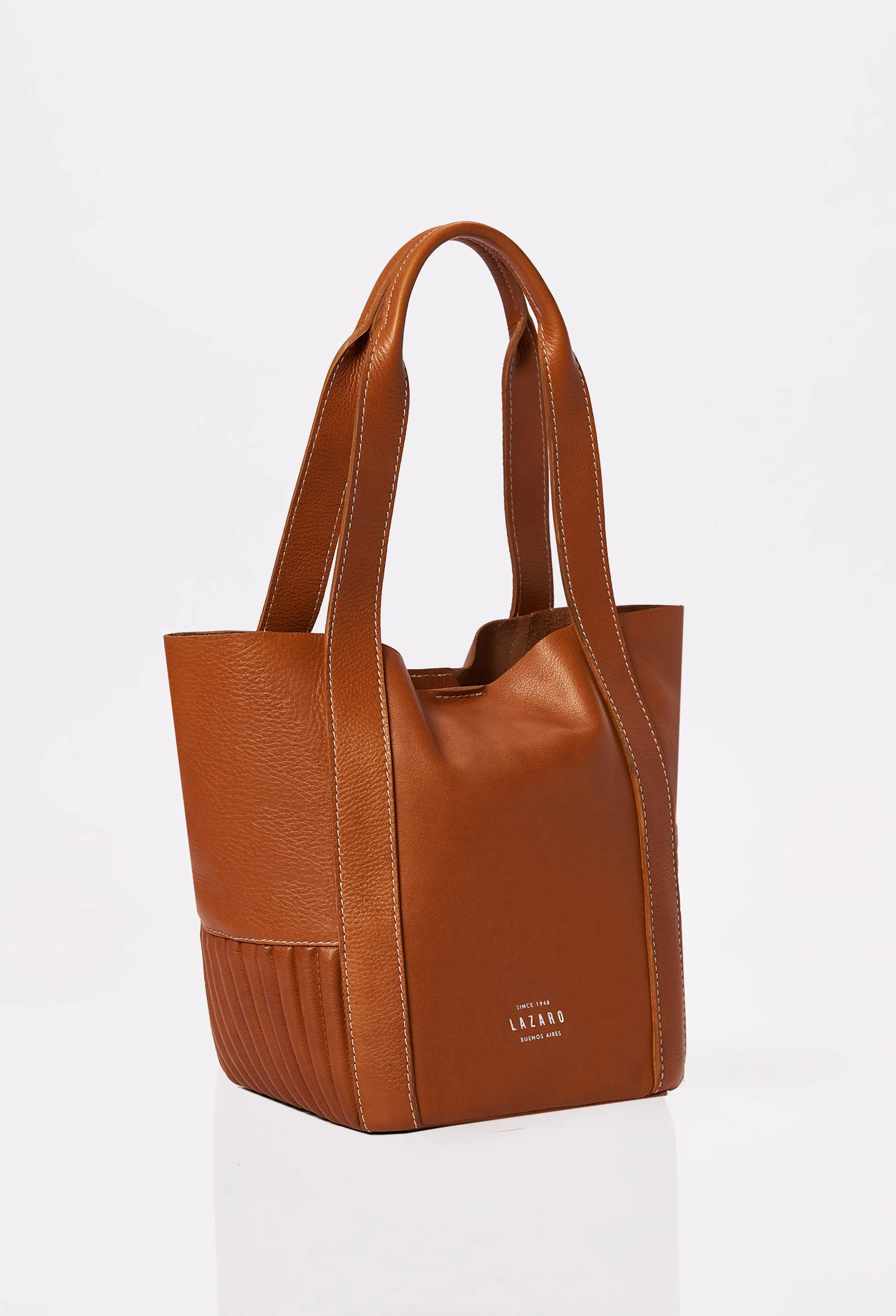 Tan Leather Mini Bucket Bag 'Ushuaia'