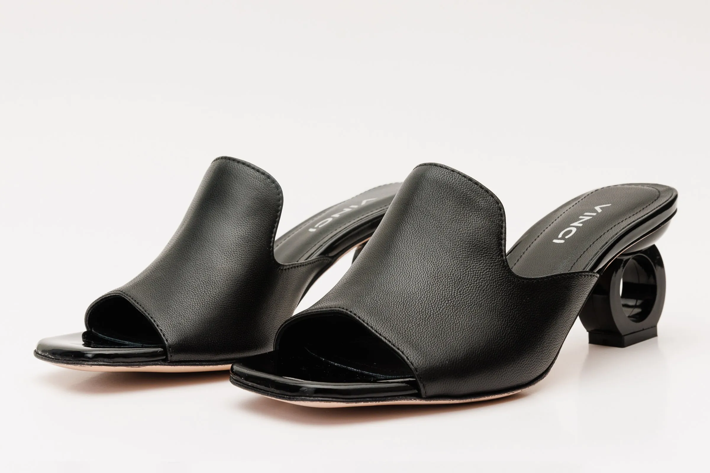 The Tory Black Leather Women Sandal