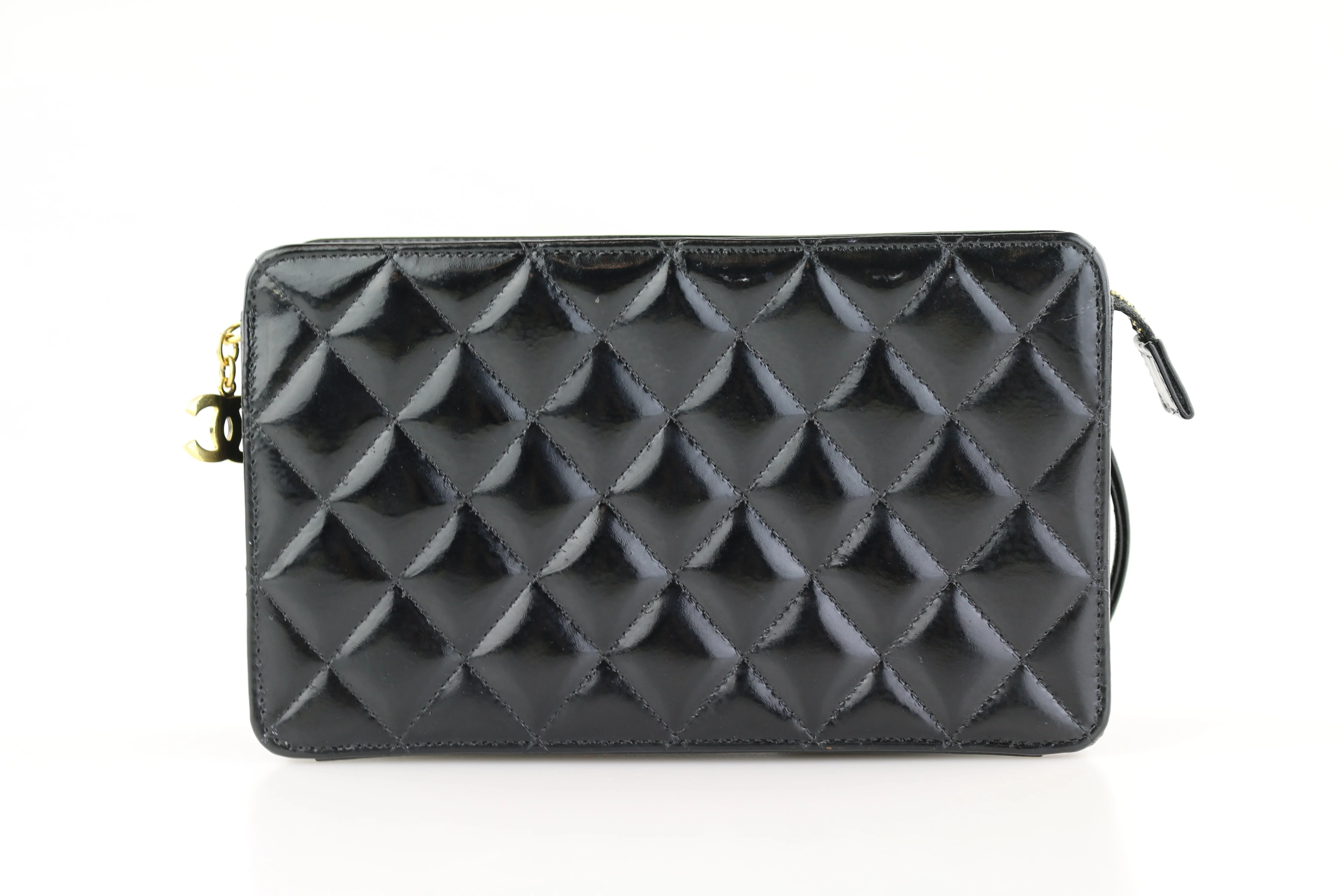 Timeless Black Patent Wristlet