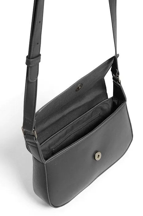 VENICE STRUCTURED BLACK CROSSBODY HANDBAG