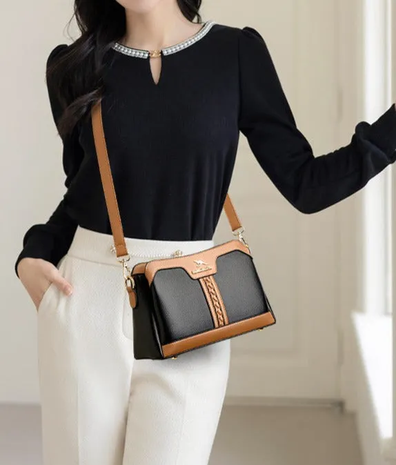 Women's Bag New Fashion Middle-aged Women's Shoulder Bag Large Capacity Genuine Leather Mother-in-law Crossbody Small Bag